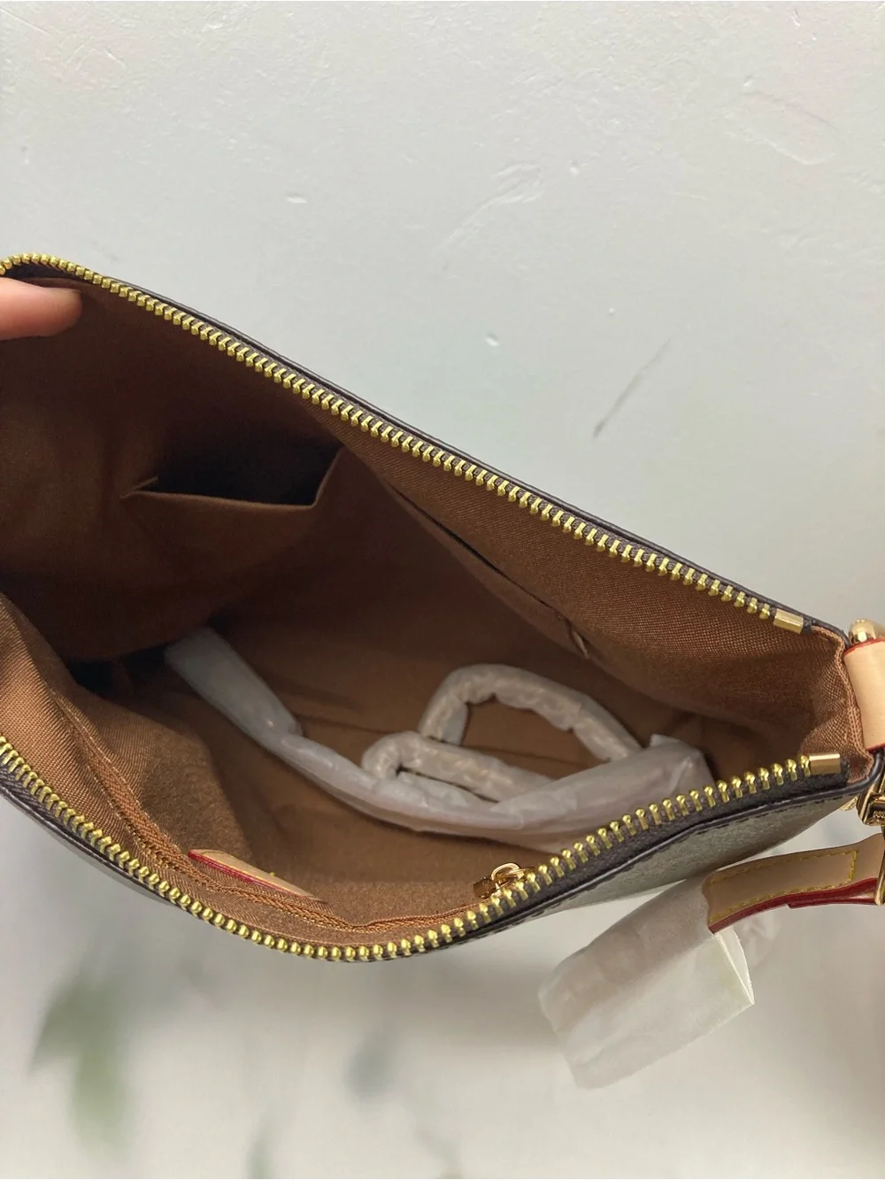 Monogram Canvas Shoulder Bag in Brown and Tan